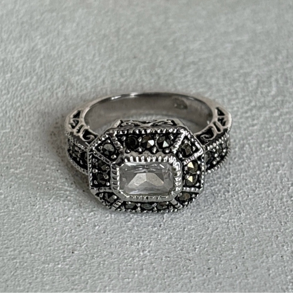 Reign Genuine Marcasite and CZ Ring Women's Ring Size 6 - Picture 10 of 14